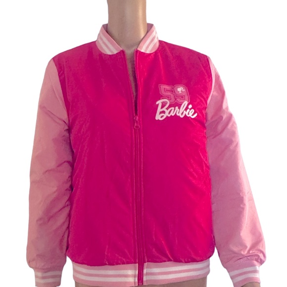 Barbie Other - NWOT Barbie Girls Bomber Jacket, Logo 59 Zip-Up Varsity Jacket - Size 16 (XL)